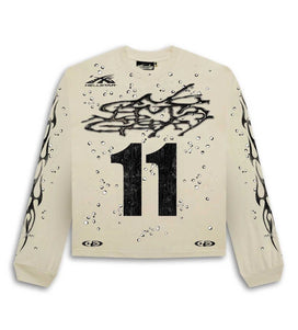 HELLSTAR MOTO CROSS L/S TEE CREAM