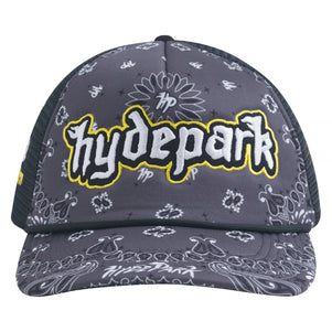 HYDE PARK BANDANA TRUCKER HAT ‘BLACK’