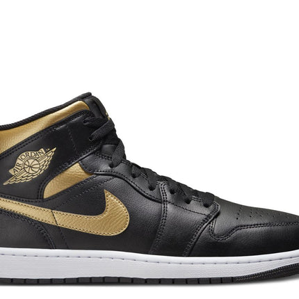 AIR JORDAN 1 MID 'BLACK METALLIC GOLD'