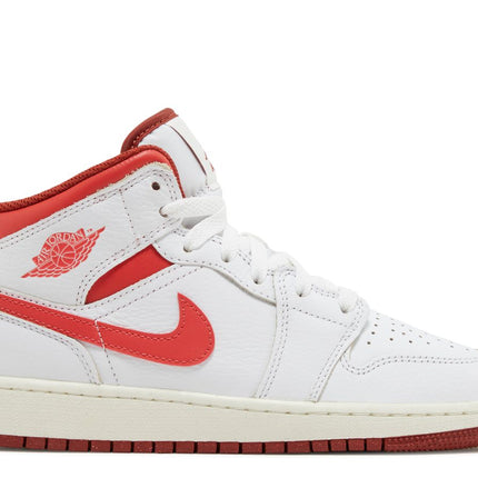 AIR JORDAN 1 MID SE GS 'WHITE DUNE RED'