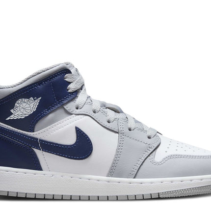 AIR JORDAN 1 MID GS 'WOLF GREY MIDNIGHT NAVY'