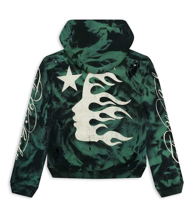 HELLSTAR GREEN MARBLE PARADISE HOODIE