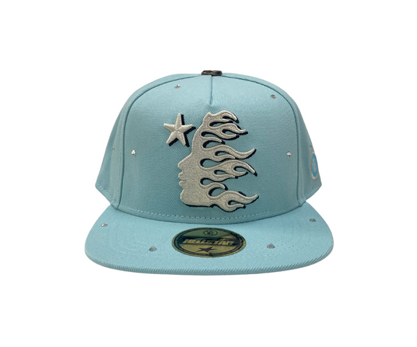 帽子 Hellstar OG Logo Rhinestones Fitted Hat Hellstar OG Logo Rhinestones 59Fifty Fitted Hat Grey Men's